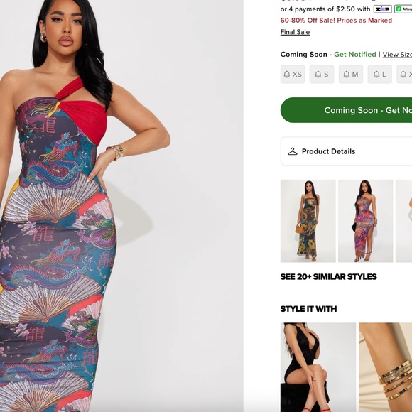 NWT Fashion Nova Women's 1X Inquisitive Fortune Maxi Dress in Black/combo - Picture 10 of 10